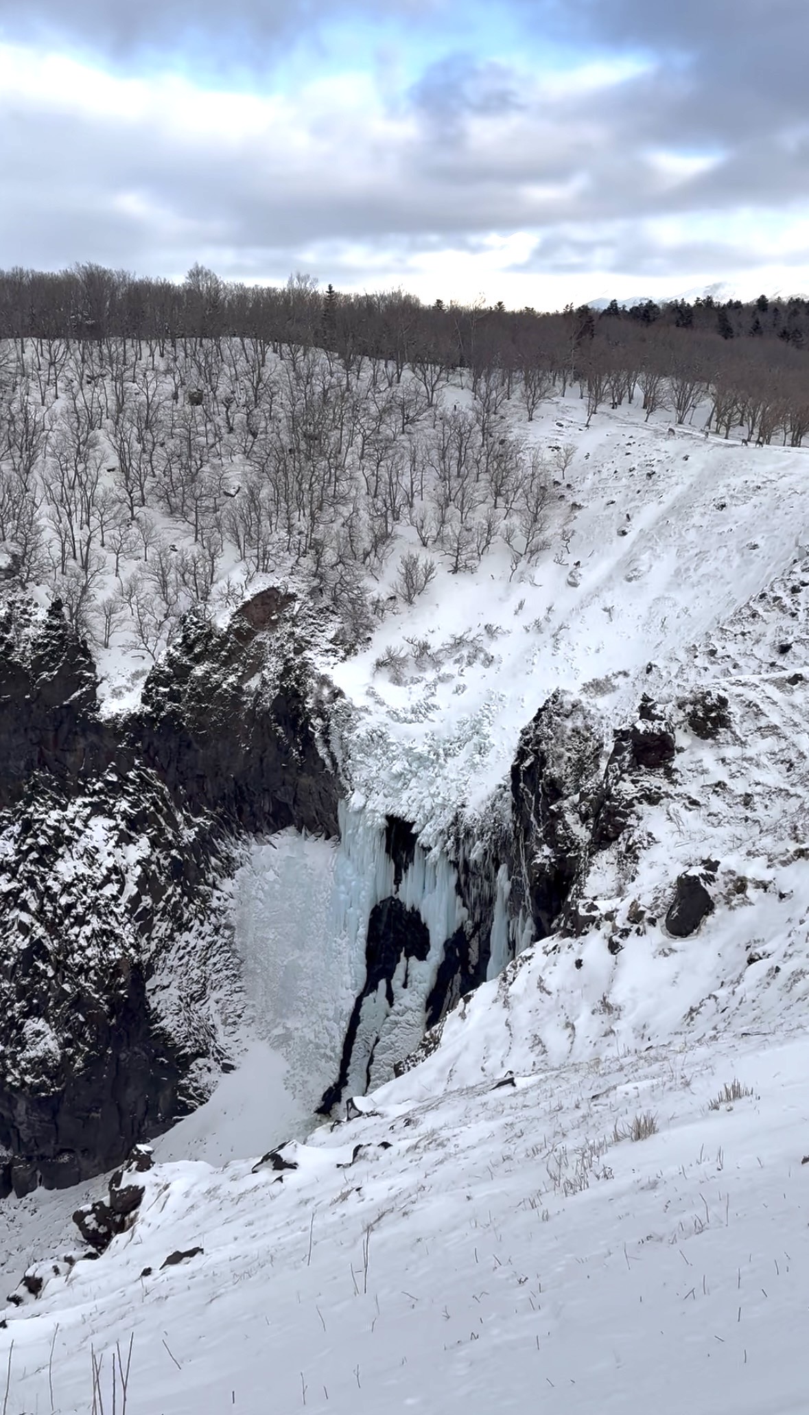 凍った滝